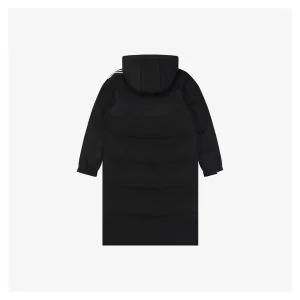 Adidas Three-Stripes Hooded Long Down Jacket Black Back view