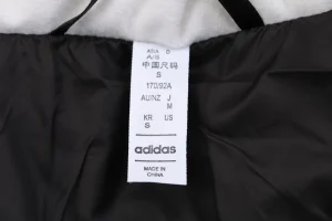 Adidas Three-Stripes Hooded Long Down Jacket White Wash label