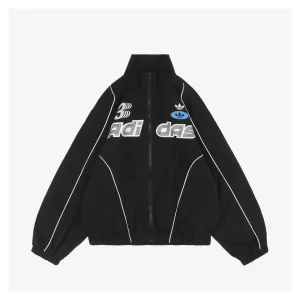 Adidas Valentine’s Day Trefoil Reflective Track Jacket Black Front view