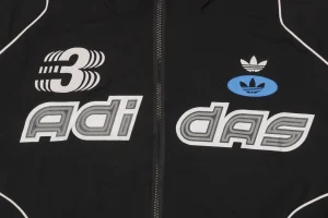 Adidas Valentine’s Day Trefoil Reflective Track Jacket Black Front Print