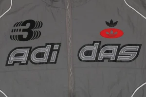 Adidas Valentine’s Day Trefoil Reflective Track Jacket Grey Front Print