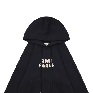 Ami Embroidered Letter Patch Hoodie6.jpeg