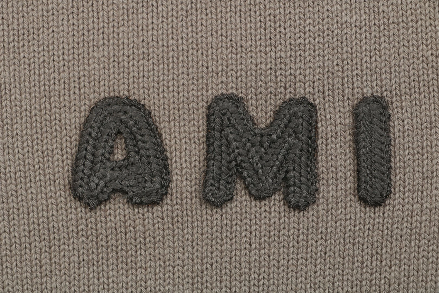 Ami Playful Letter Embroidered Knit Cardigan Brand