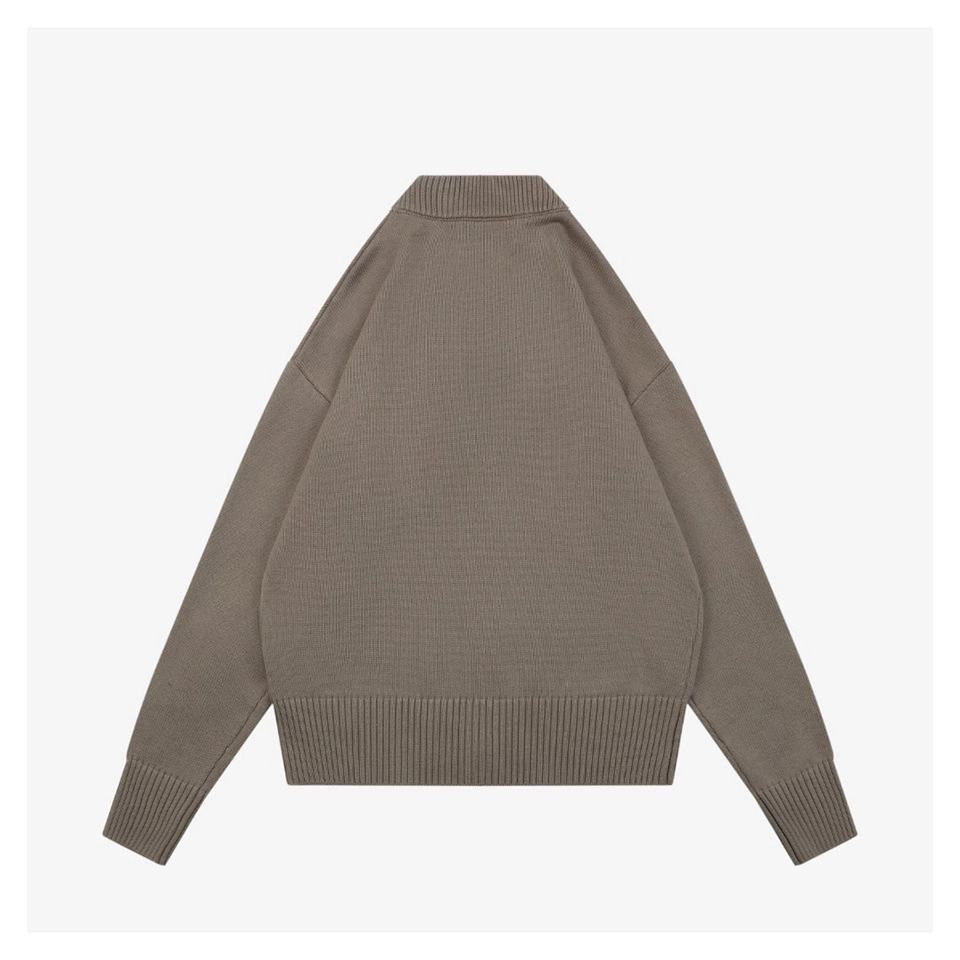 Ami Playful Letter Embroidered Knit Cardigan Back view