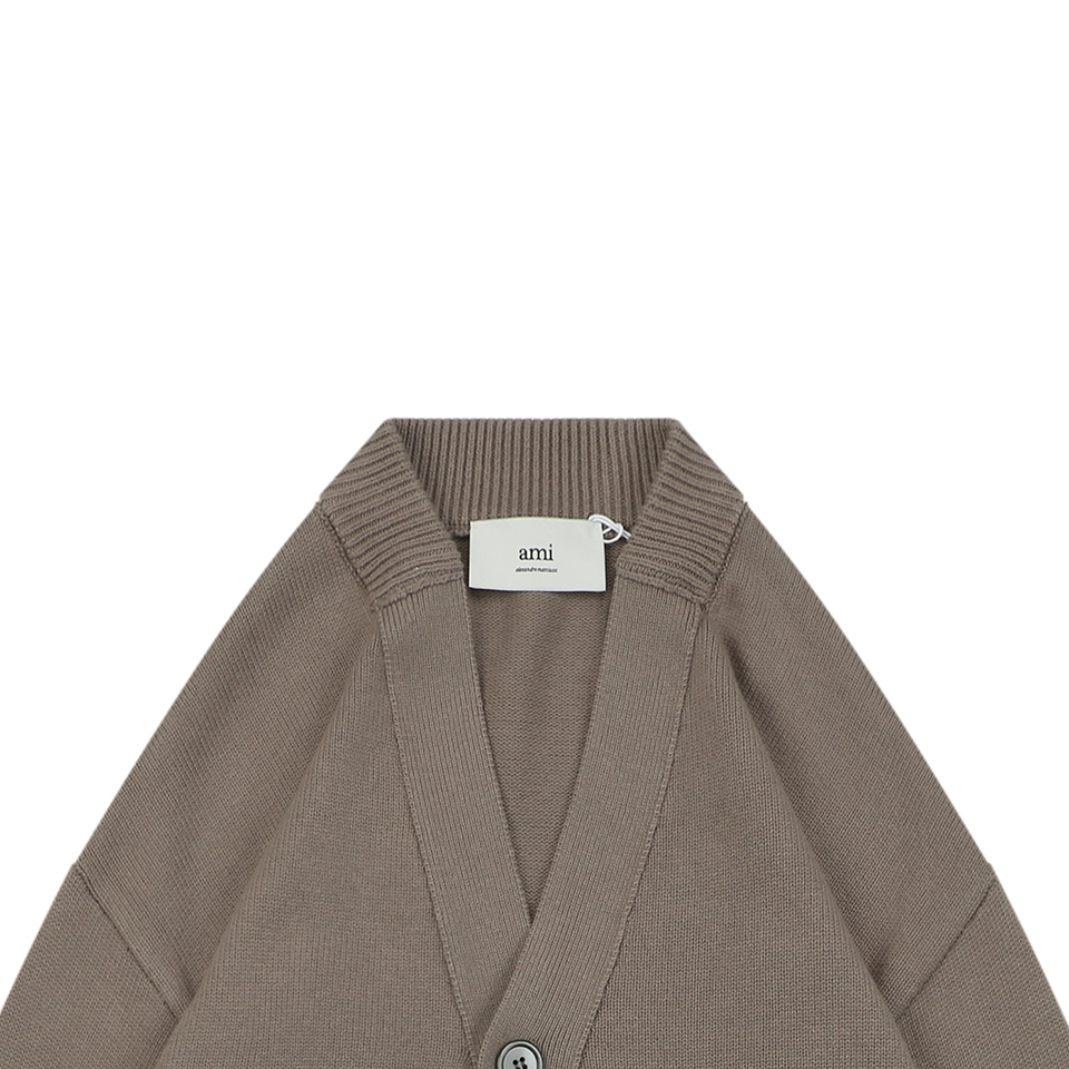 Ami Playful Letter Embroidered Knit Cardigan