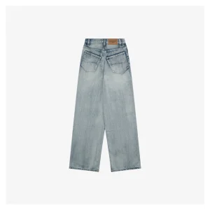 Balenciaga Baggy Ice Blue Washed Wide-Leg Denim Jeans Back view