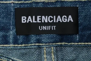 Balenciaga Baggy Ice Blue Washed Wide-Leg Denim Jeans Brand label