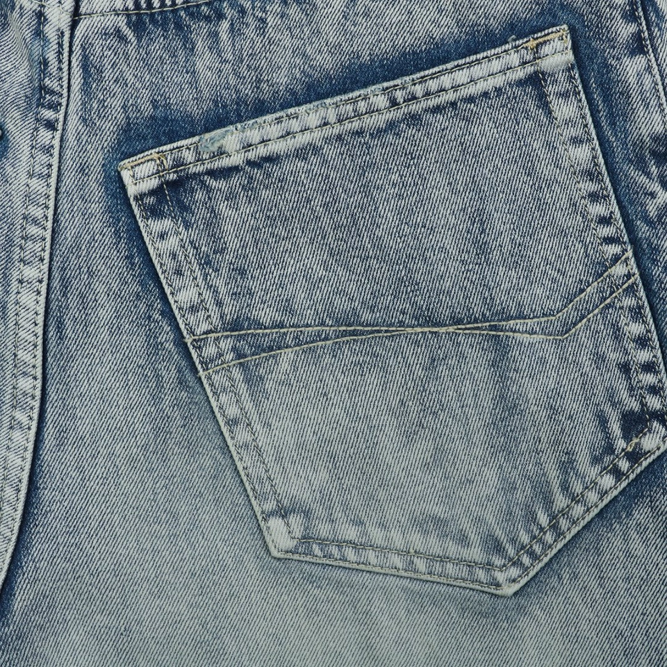 Balenciaga Baggy Ice Blue Washed Wide-Leg Denim Jeans Pocket