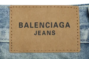 Balenciaga Baggy Ice Blue Washed Wide-Leg Denim Jeans Brand label