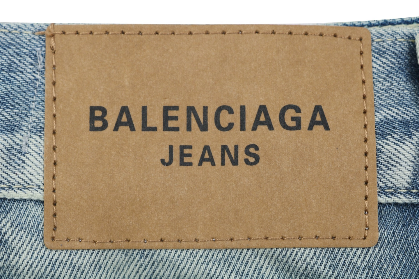 Balenciaga Baggy Ice Blue Washed Wide-Leg Denim Jeans Brand label