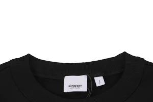 Burberry Double Letter Print Crewneck Sweatshirt Black Collar