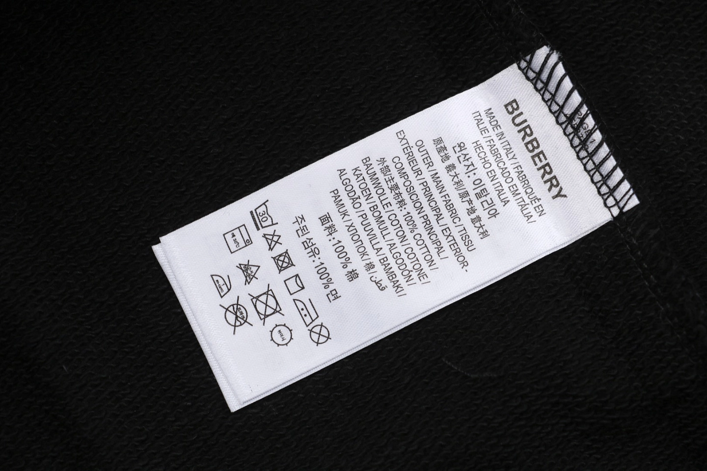 Burberry Double Letter Print Crewneck Sweatshirt Black Wash label