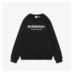 Burberry Double Letter Print Crewneck Sweatshirt Black Front view