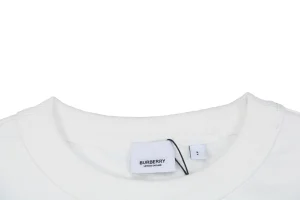 Burberry Double Letter Print Crewneck Sweatshirt White Collar
