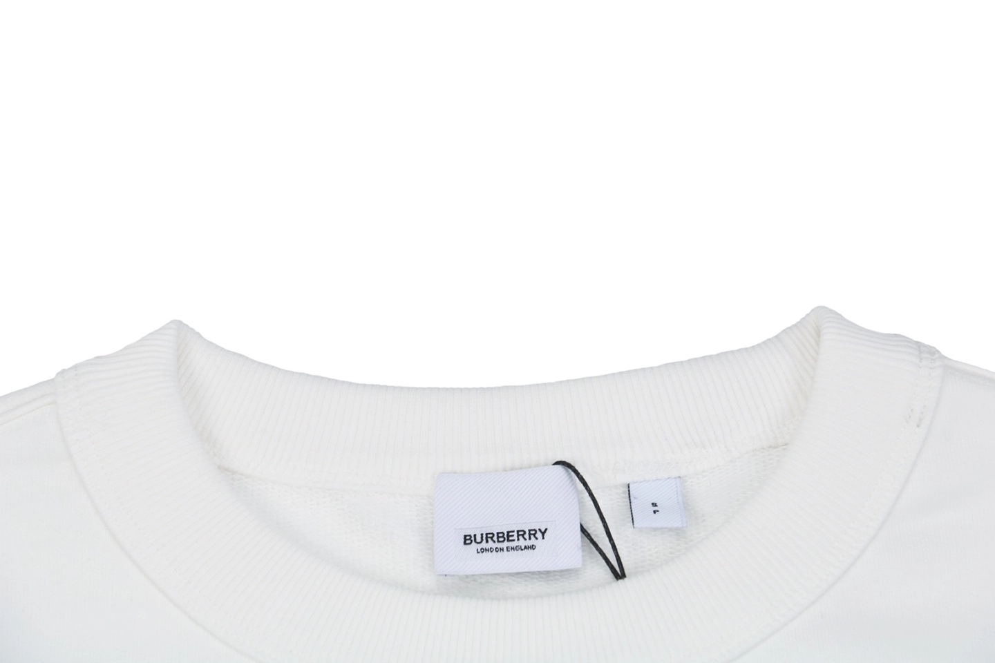 Burberry Double Letter Print Crewneck Sweatshirt White Collar