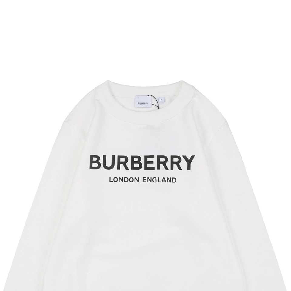 Burberry Double Letter Print Crewneck Sweatshirt White