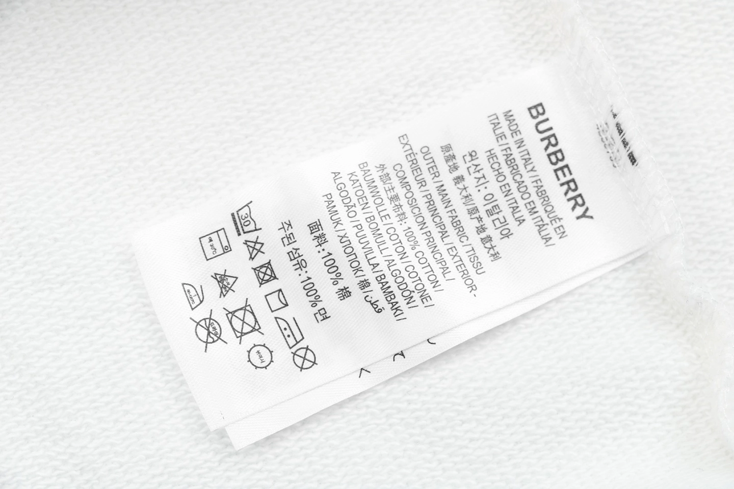 Burberry Double Letter Print Crewneck Sweatshirt White Wash label