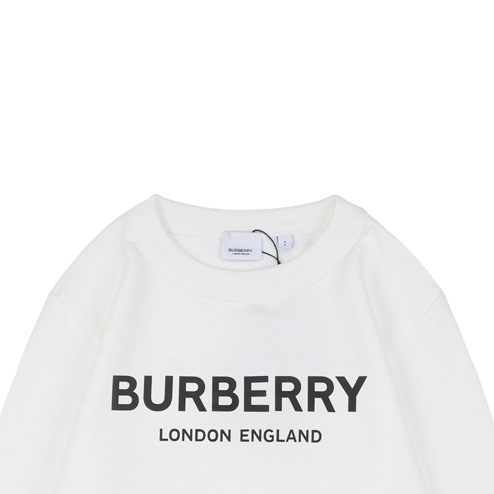 Burberry Double Letter Print Crewneck Sweatshirt White