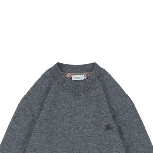 Burberry Tonal Equestrian Knight Embroidered Crewneck Sweater