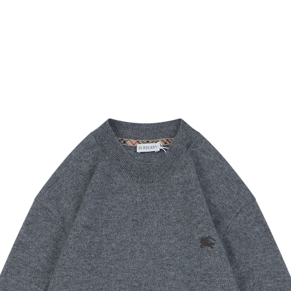 Burberry Tonal Equestrian Knight Embroidered Crewneck Sweater