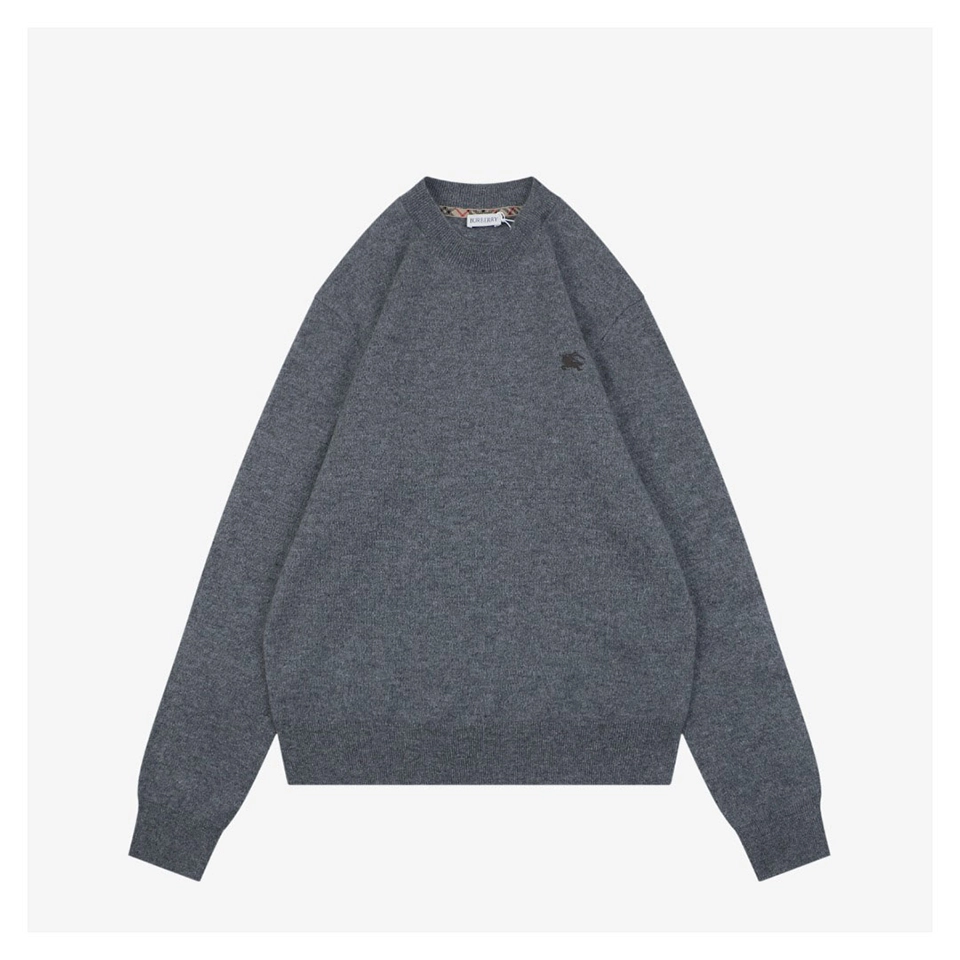 Burberry Tonal Equestrian Knight Embroidered Crewneck Sweater Front view