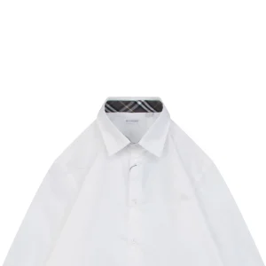 Burberry Tonal Equestrian Knight Embroidered Shirt White