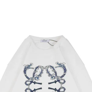 L Wave Anagram Print Crewneck Sweatshirt