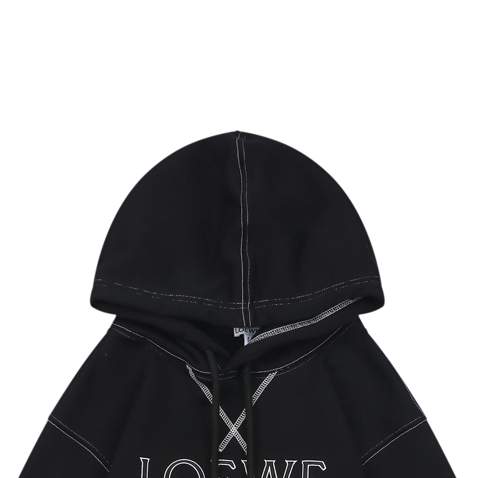 Loewe Anagram Embroidered Contrast Stitch Hoodie