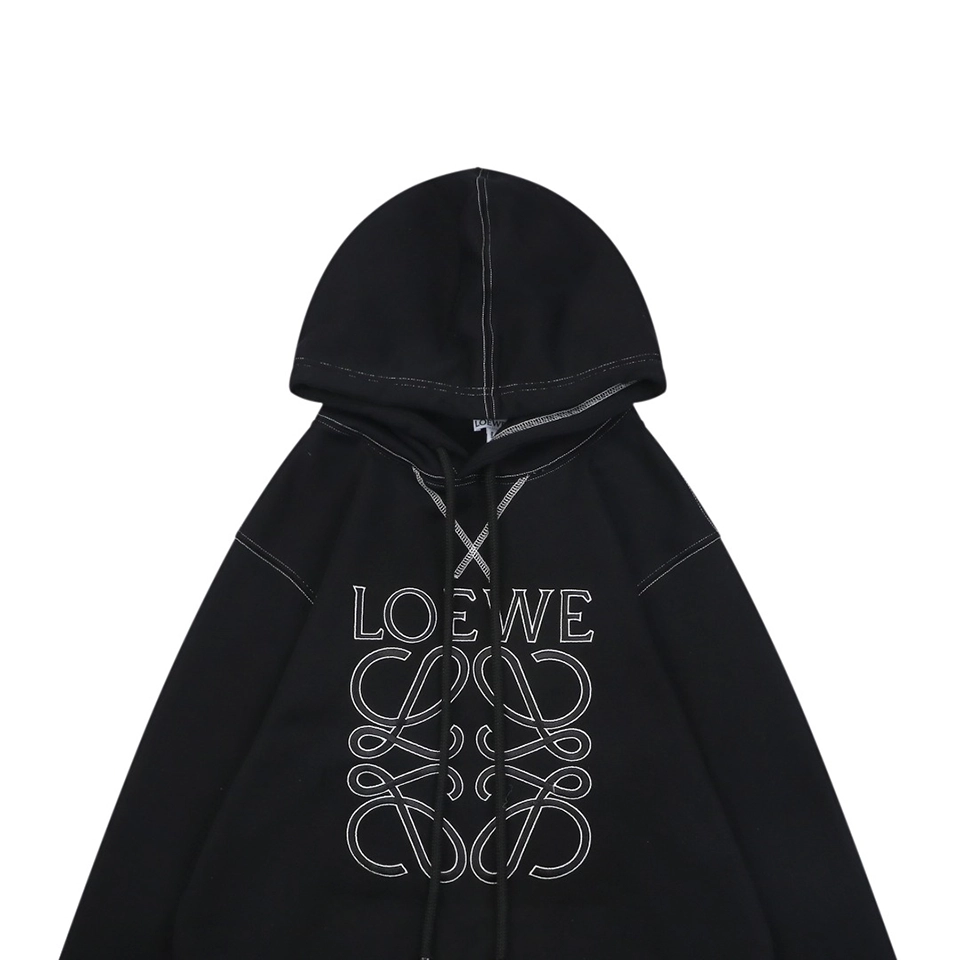 Loewe Anagram Embroidered Contrast Stitch Hoodie