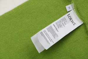 Loewe Color-Block Striped Polo Sweatshirt Green Wash label