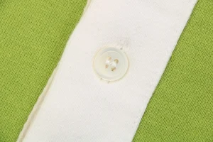 Loewe Color-Block Striped Polo Sweatshirt Green Button