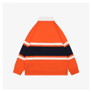 Loewe Color-Block Striped Polo Sweatshirt Orange Back view