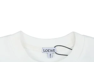 Loewe Daisy Logo Printed Crewneck Sweatshirt White Collar