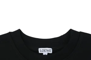 Loewe Daisy Logo Printed Crewneck Sweatshirt Black Collar