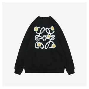 Loewe Daisy Logo Printed Crewneck Sweatshirt Black Back view
