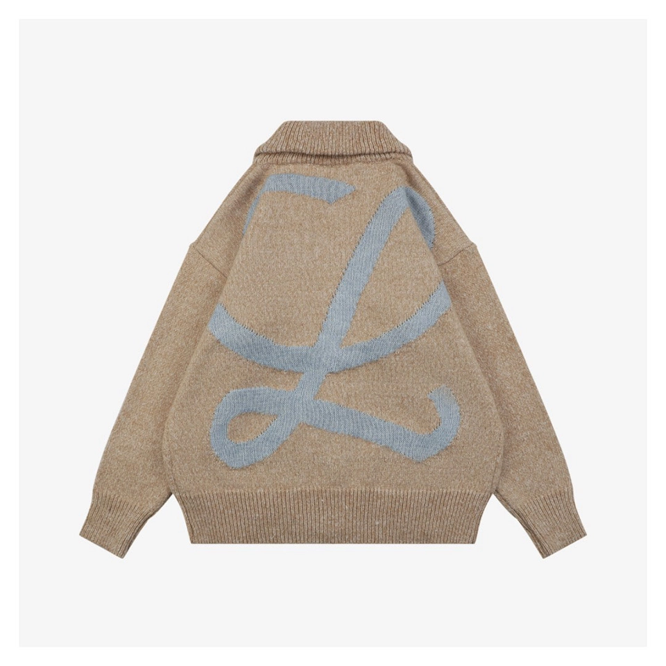 Loewe L Anagram Zip-Up Knit Jacket Back view