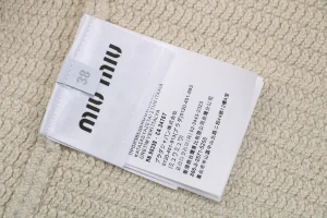 Miu Miu Red & Blue Ribbed Trim Cotton Zip-Up Jacket Wash label