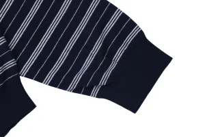 Miu Miu Striped Logo Long Sleeve Polo Shirt Black Cuff