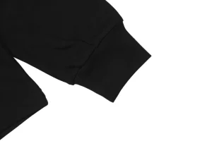 Miu Miu Tonal Beaded Logo Embroidered Sweatshirt Black Cuff