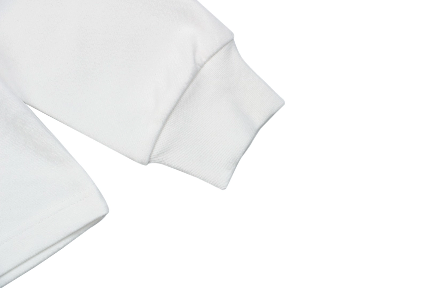 Miu Miu Tonal Beaded Logo Embroidered Sweatshirt White Cuff