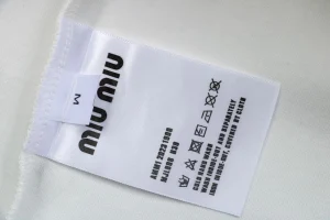 Miu Miu Tonal Beaded Logo Embroidered Sweatshirt White Wash label