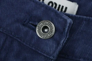 Miu Miu Washed Blue Workwear Pants Button