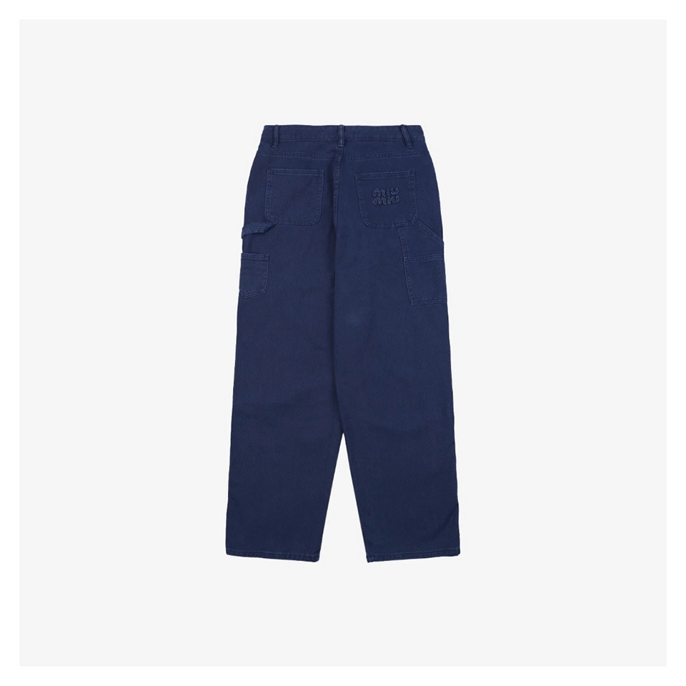 Miu Miu Washed Blue Workwear Pants Back view