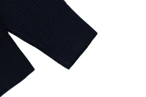 Moncler Arm Patch Zip Pocket Crew Neck Knit Sweater Black Cuff