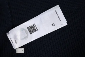 Moncler Arm Patch Zip Pocket Crew Neck Knit Sweater Black Wash label