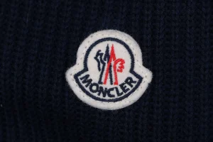 Moncler Arm Patch Zip Pocket Crew Neck Knit Sweater Black Brand