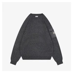 Moncler Arm Pocket Crewneck Wool Blend Sweater