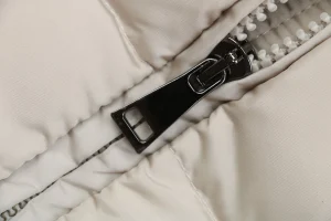 Moncler Avoce Short Slim-Fit Hooded Down Jacket Grey Zipper puller