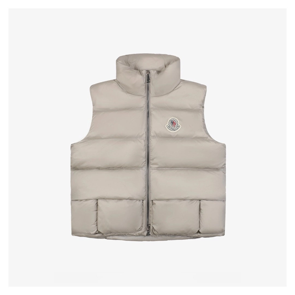 Moncler Christopher Raxxy 3D Quilted Down Vest Grey Front view