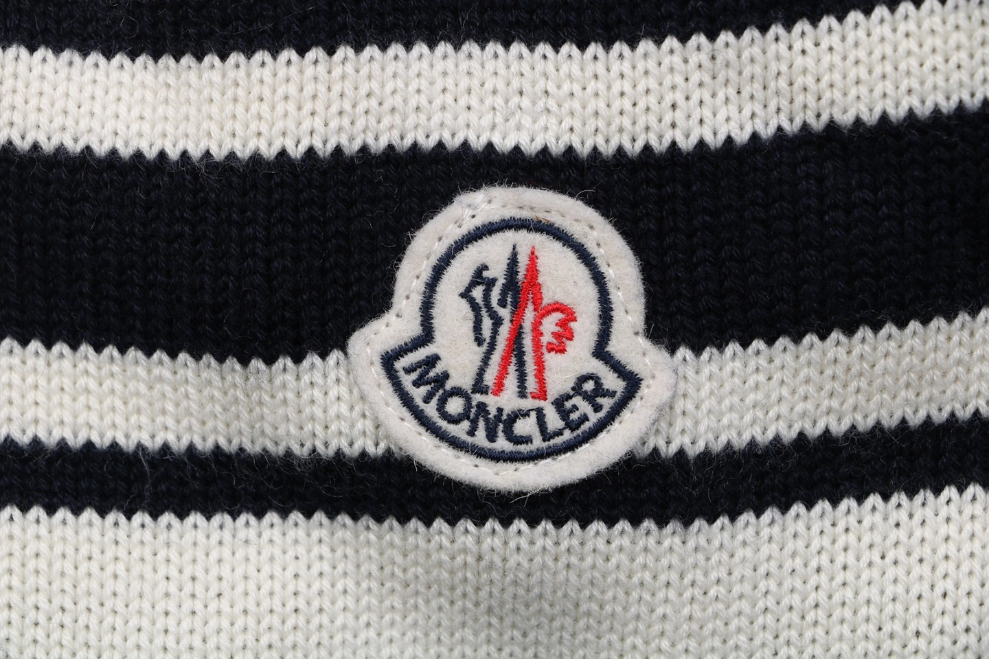 Moncler Curved Logo Crewneck Knit Arm Patch Sweater Black Brand